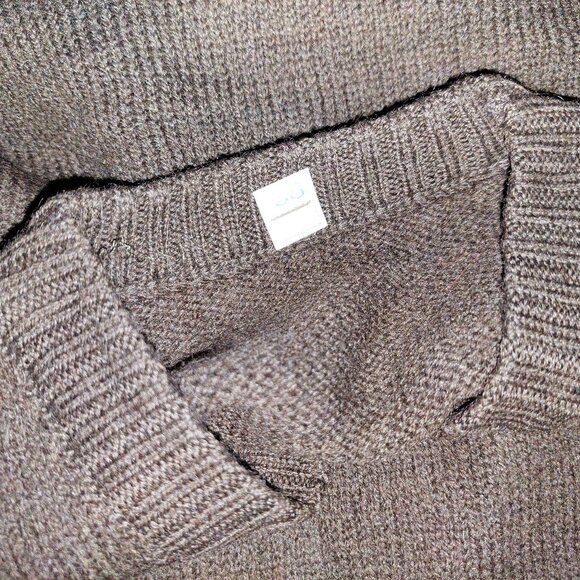 Retro Vintage 1940s-1950s Chocolate Brown V-Neck Long Sleeve Knit Sweater - Picture 16 of 16